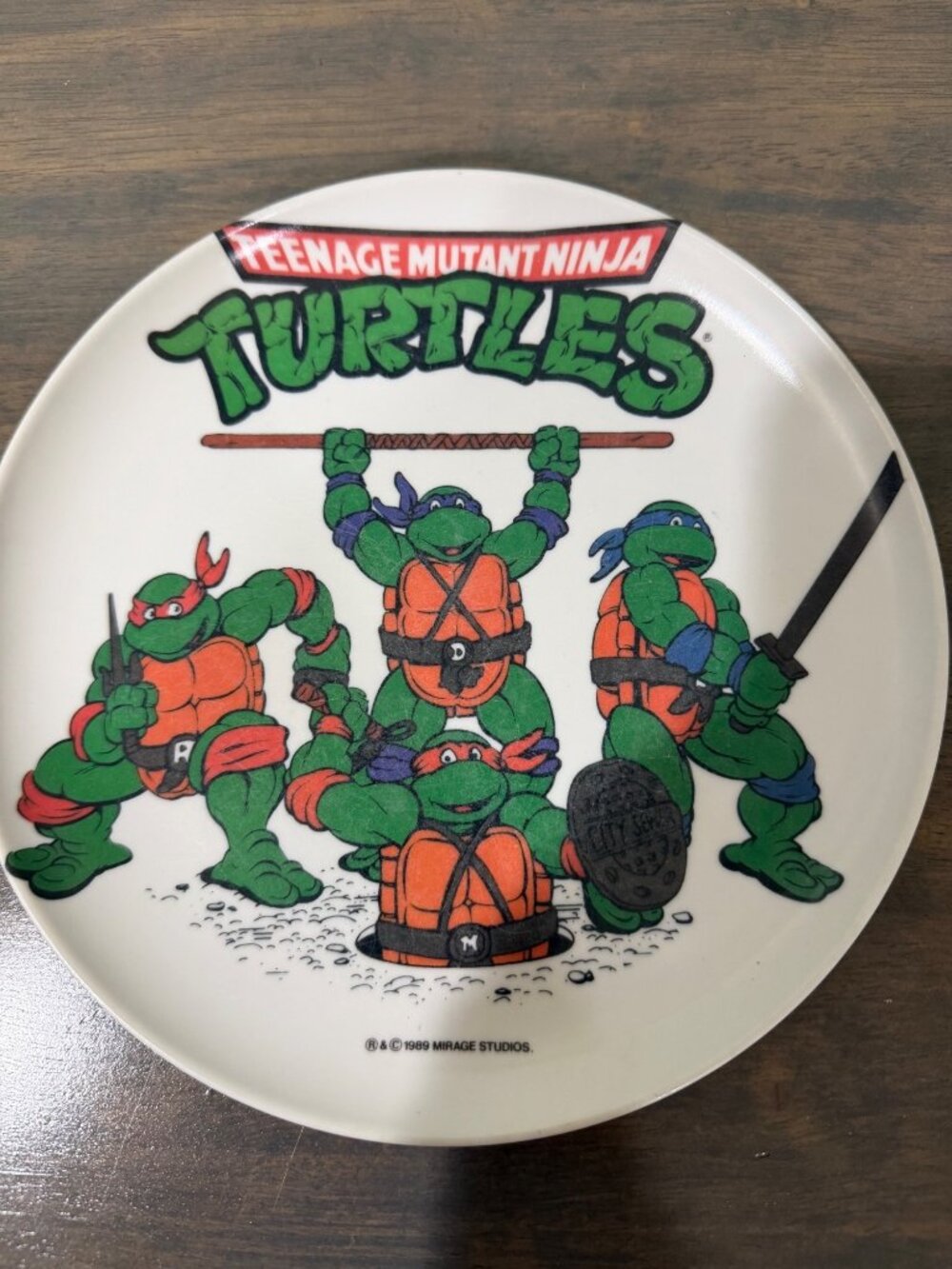 Vintage 1989 Teenage Mutant Ninja Turtles Plastic Lunch Plate Mirage Studios